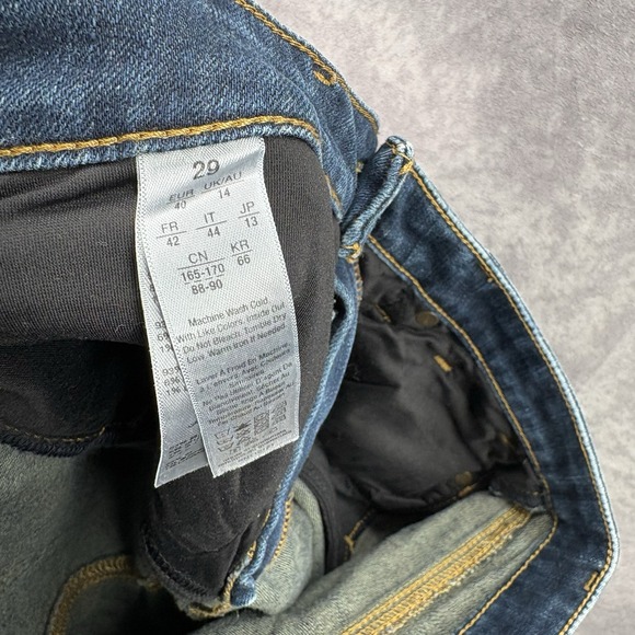 Spanx Jeans Womens 29 Slim X Skinny Dark Blue Wash Stretch - Picture 6 of 7